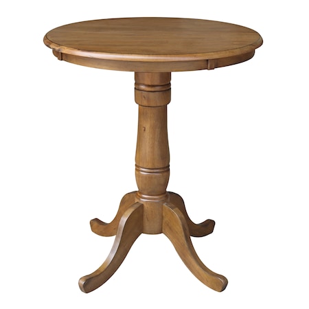 International Concepts Round 30 in Round Top Pedestal Table, 34.9 inH, Pecan, 30 W, 30 L, 35.1 in H, Wood, Pecan K59-30RT-6B